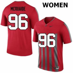 NCAA Ohio State Buckeyes Women's #96 Jake McQuaide Throwback Nike Football College Jersey LFD0845MS